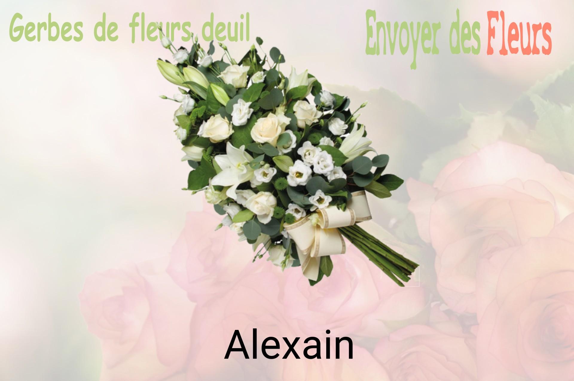 Gerbe de fleurs de deuil livrée à Alexain